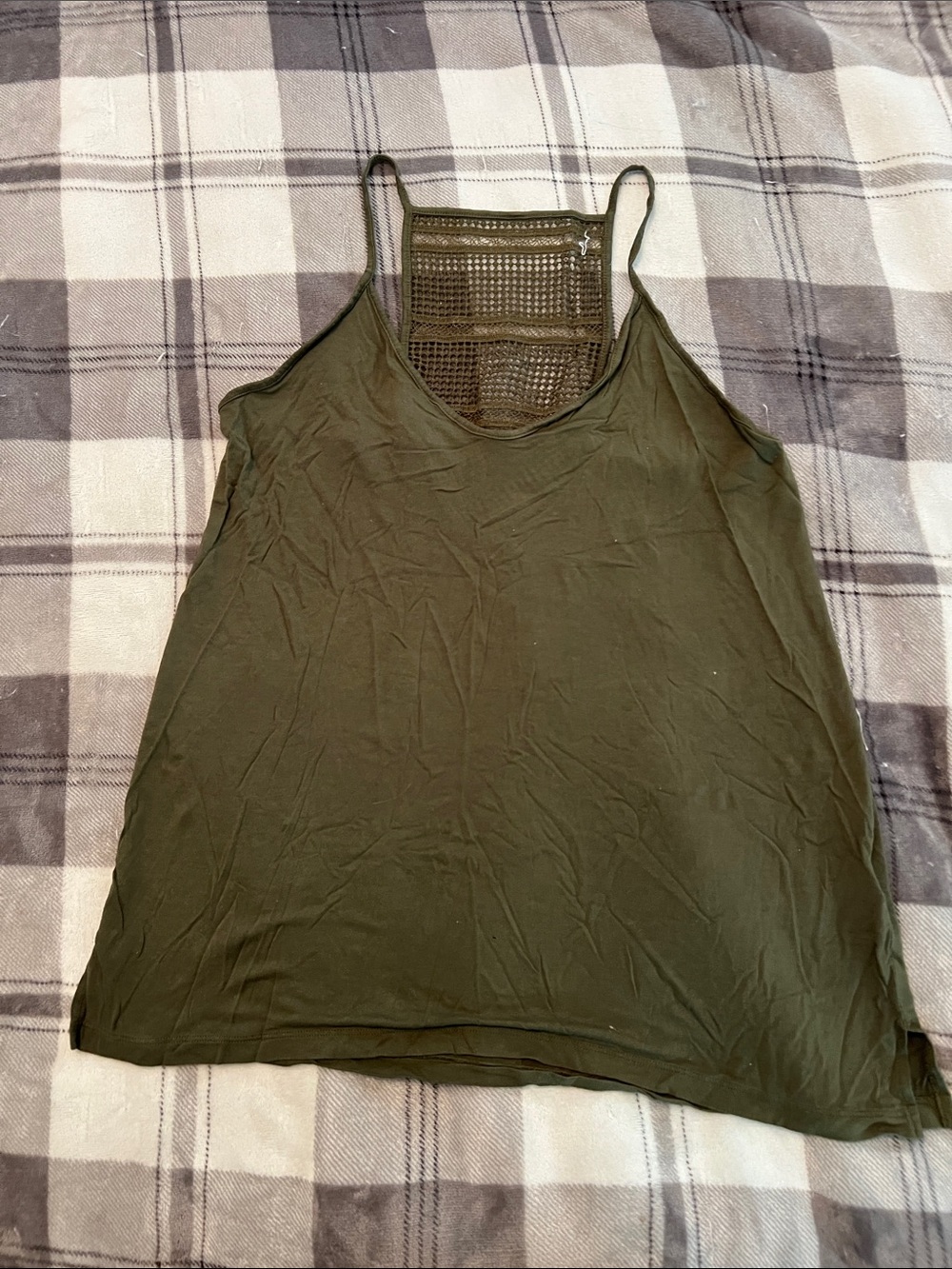 Old Navy Olive Green Crochet-Back Cami Tank
